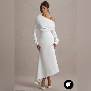 Club L London Asymmetrical Dress - Black